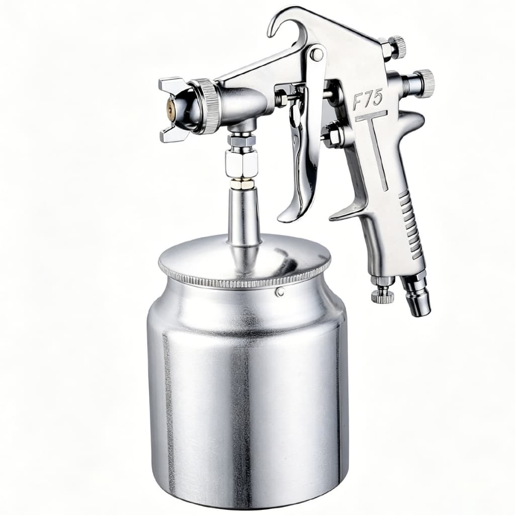 F75G Pistola de Pintura por Gravidade HVLP Bico 1,5mm Caneca Alumínio 750mL Conexão 1/4"