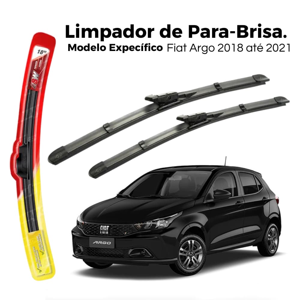 Jogo de Palhetas Limpador Para-brisa Dianteiro Fiat Argo 2018 2019 2020 2021