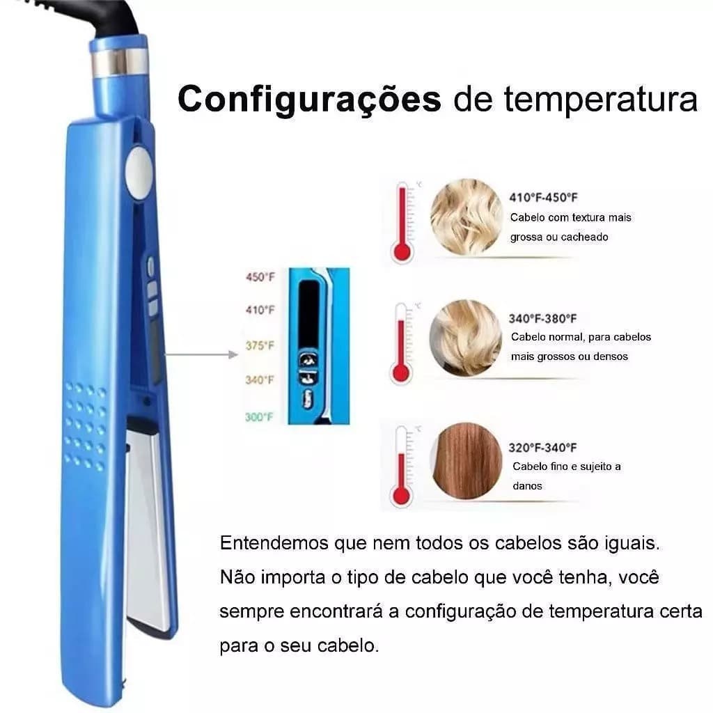 Prancha Chapinha de Cabelo Bivolt 110V/220V Nano Titanium