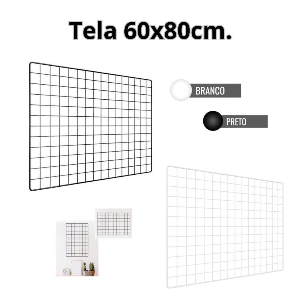Tela Aramada 60x80cm Memory Board Painel de Fotos Jardim Vertical Horta Expositor Quadro de Fotos