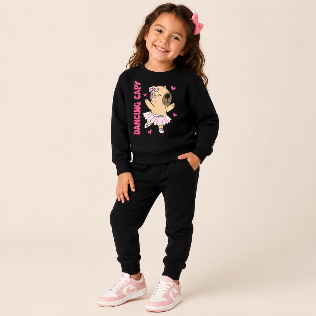 Conjunto Moleton Infantil Careca Capivara Fofinha Calca Jogger Confortavel Quentinha e Estilosa