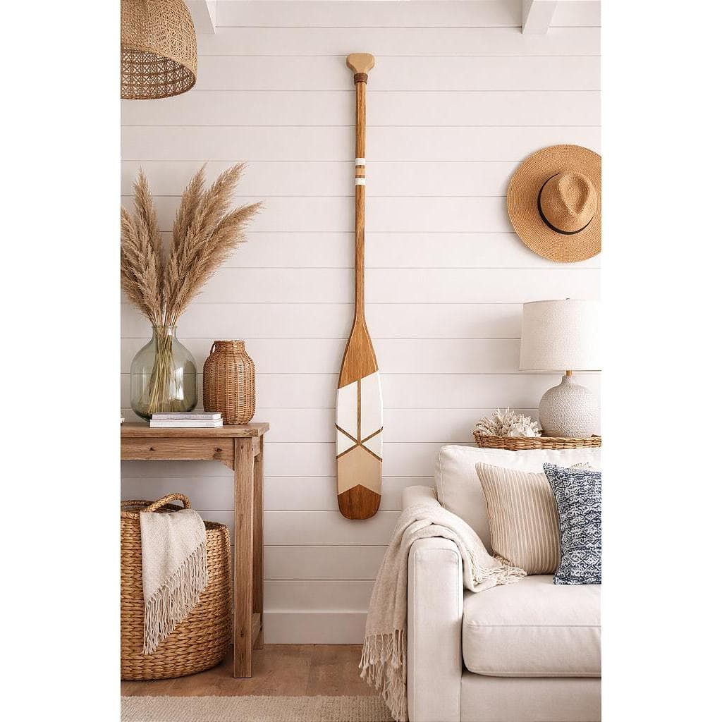 Remo Decorativo Bege 100 cm em Madeira