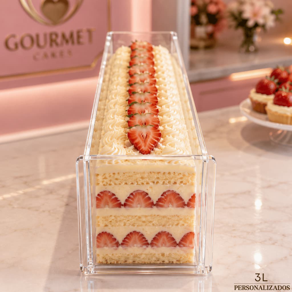 Porta Bolo Em Fatias Forma Caixa Slice Cake em Acrílico Transparente 3mm 30x10