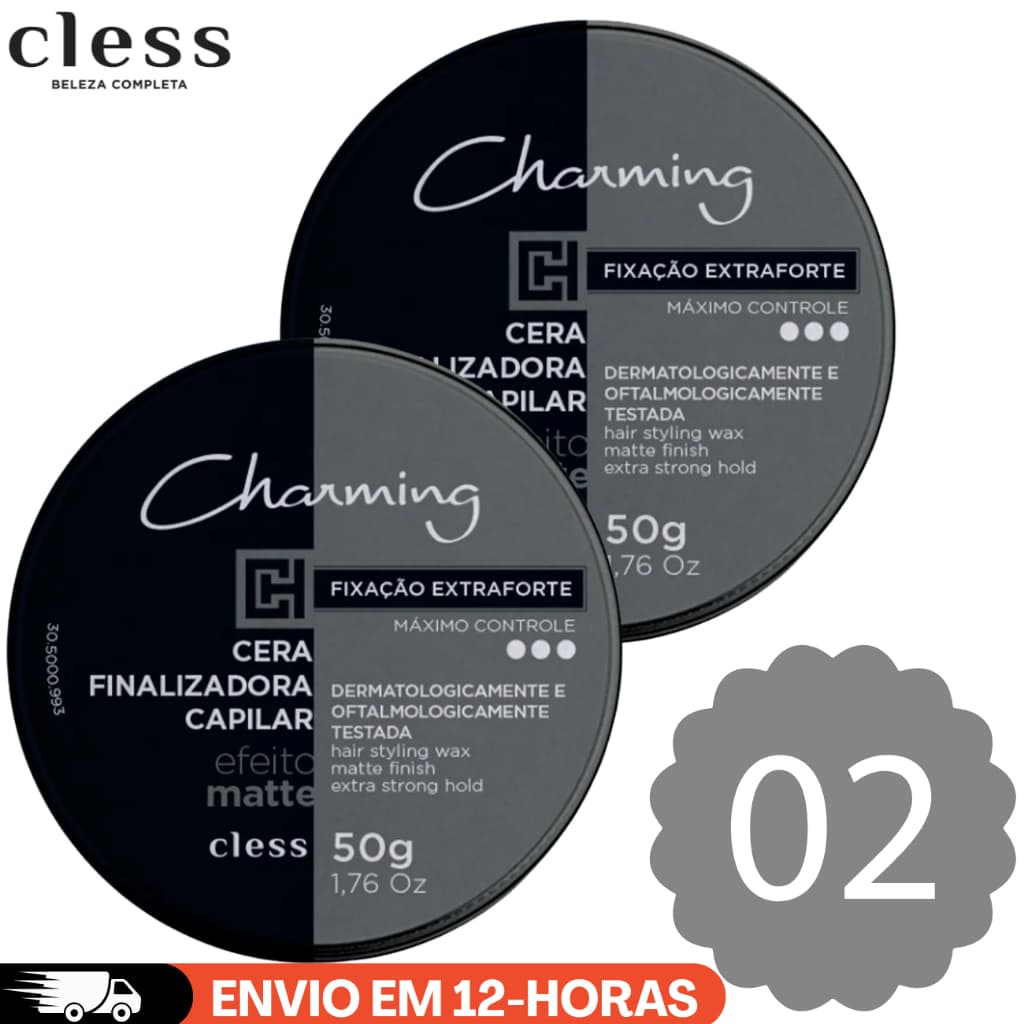 KIT 02 CERA FINALIZADORA CAPILAR EXTRAFORTE EFEITO MATTE CHARMING 50GR