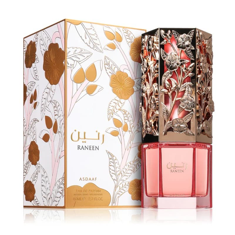 Raneen Asdaaf Eau de Parfum Feminino 80ml - Perfume Árabe Floral Frutado Elegante e Sofisticado