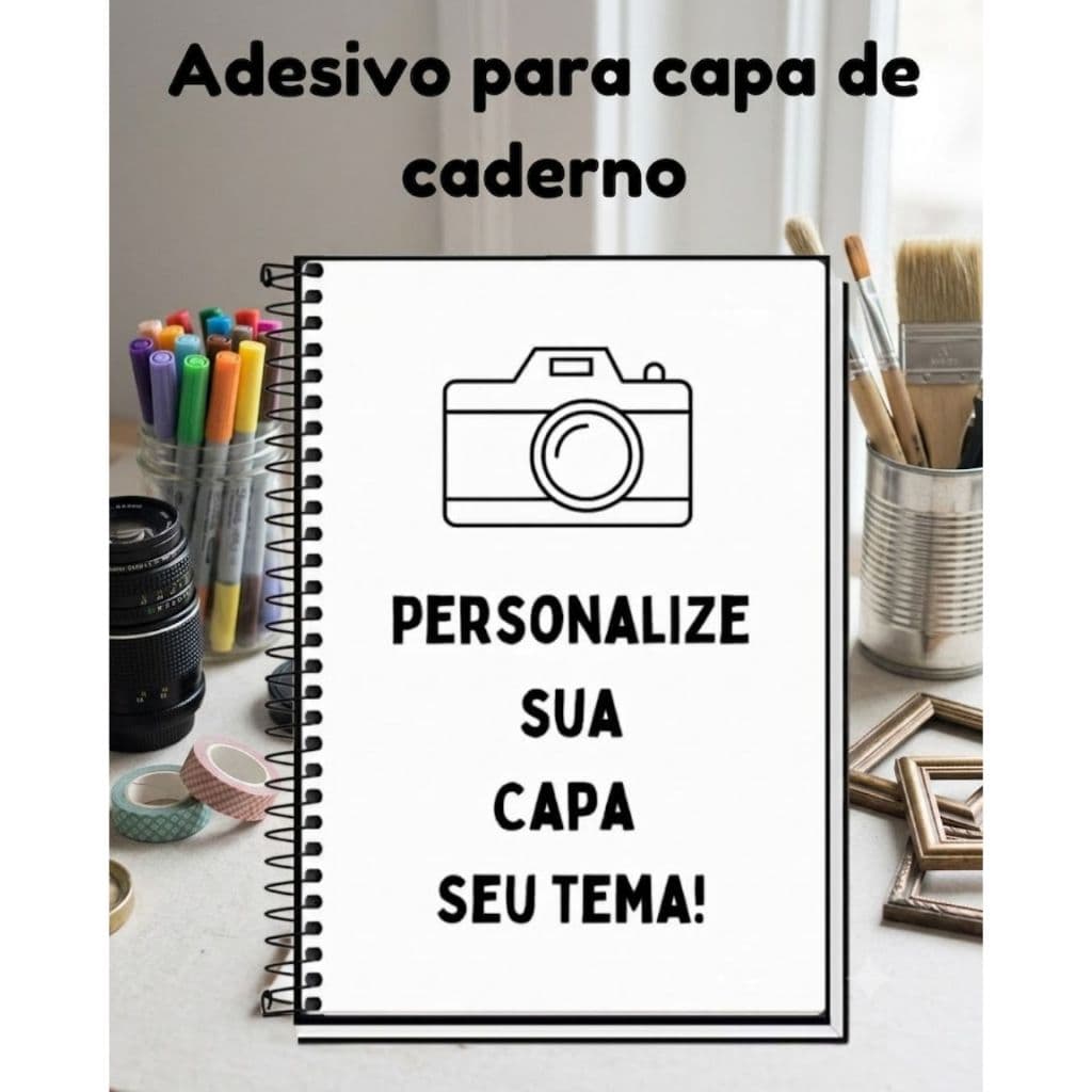 Adesivo para Capa de Caderno A4 (29x21) -  (SUA IMAGEM) Adesivo para colar na capa do seu caderno