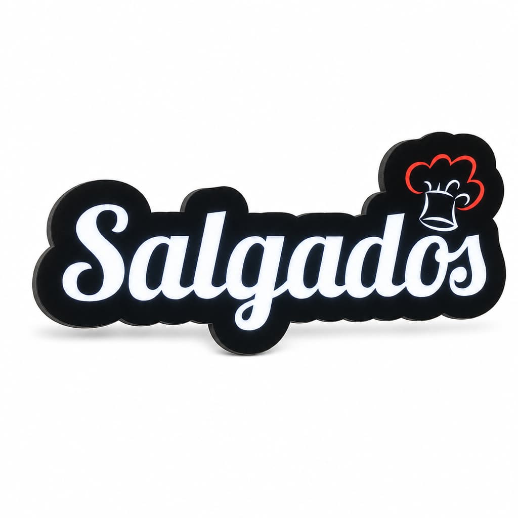 Letreiro Led Luminoso Salgados - Decoração Lanchonete