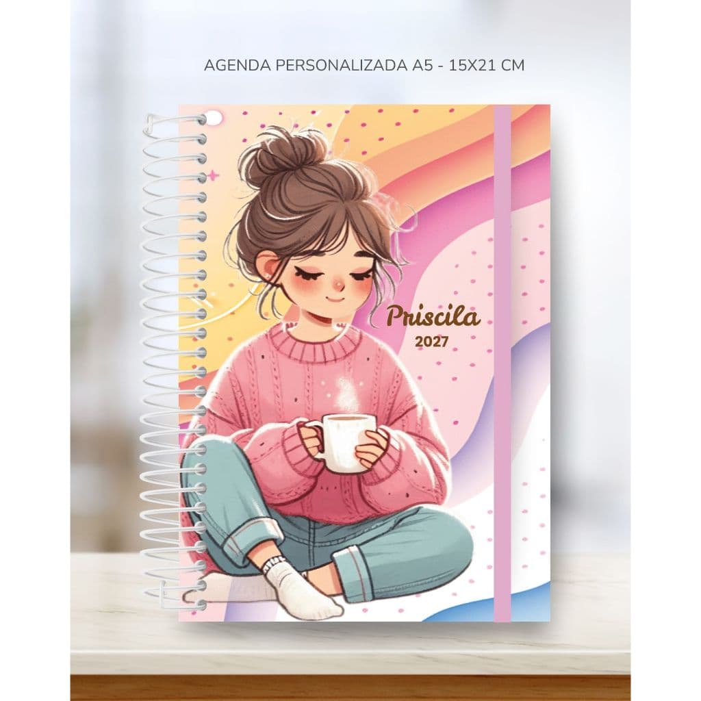 Agenda 2027 /Agenda Personalizada Capa Dura / Agenda com nome personalizado / Agenda Feminina / Agenda Diária