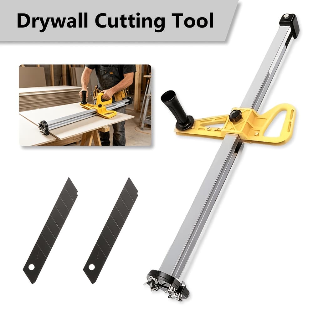 Cortador Manual Placa de Gesso Drywall Ajustável 10-60cm Com Guia de Medição Com 2 Lâminas, Ajustável 10-60cm