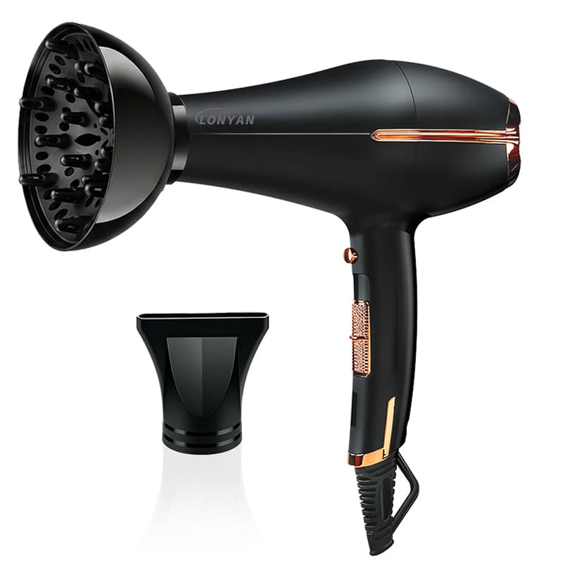 Secador Cabelo Profissional 2500W 127V 220V Iônico Difusor Turbo 3 Temperaturas Anti-Frizz Secagem Rápida Silencioso T33