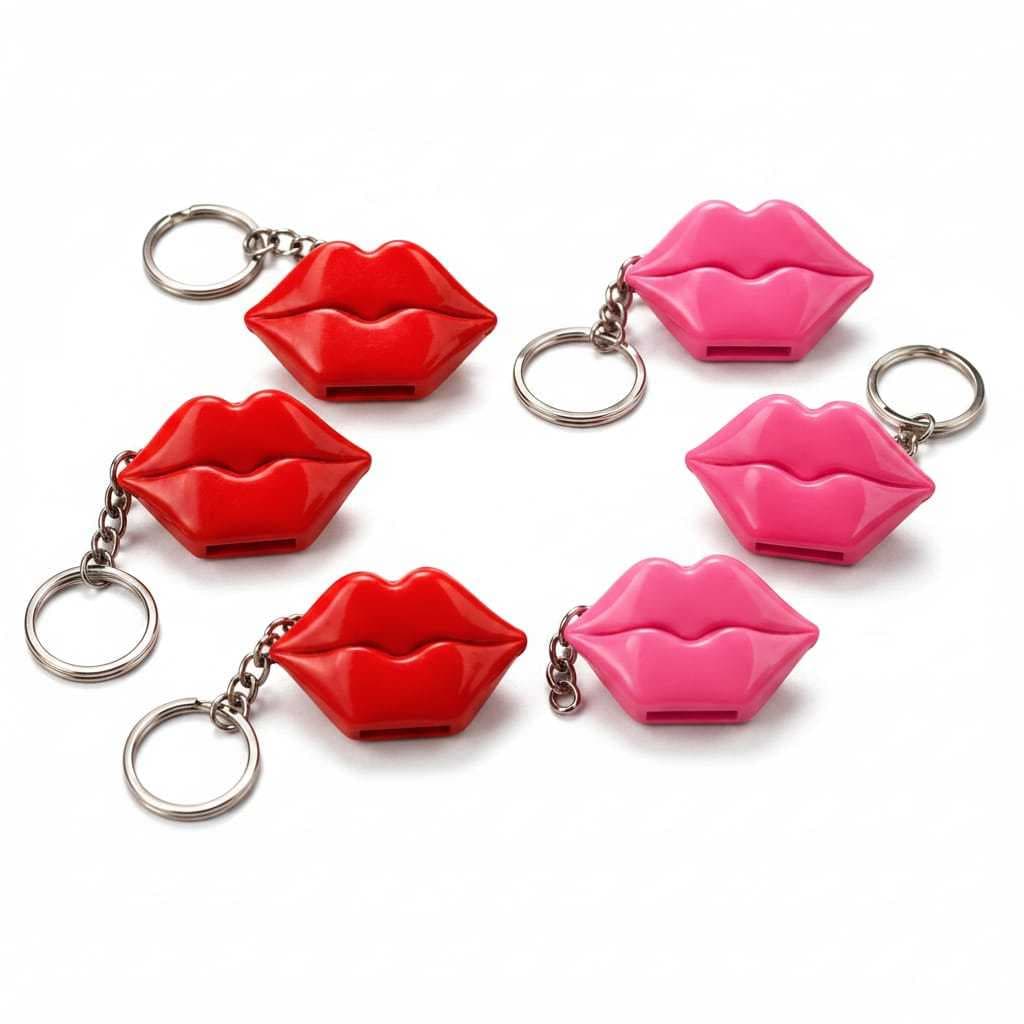 Chaveiro Acessório Feminino Abridor de Latas Estilo Boca para Decorar Bolsas e Chaves e proteger as unhas