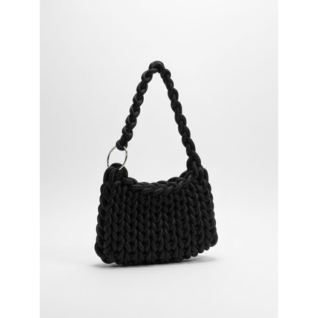 Bolsa Casual feita com Corda Náutica Preta - Bolsa Artesanal - Edição Limitada - Festas