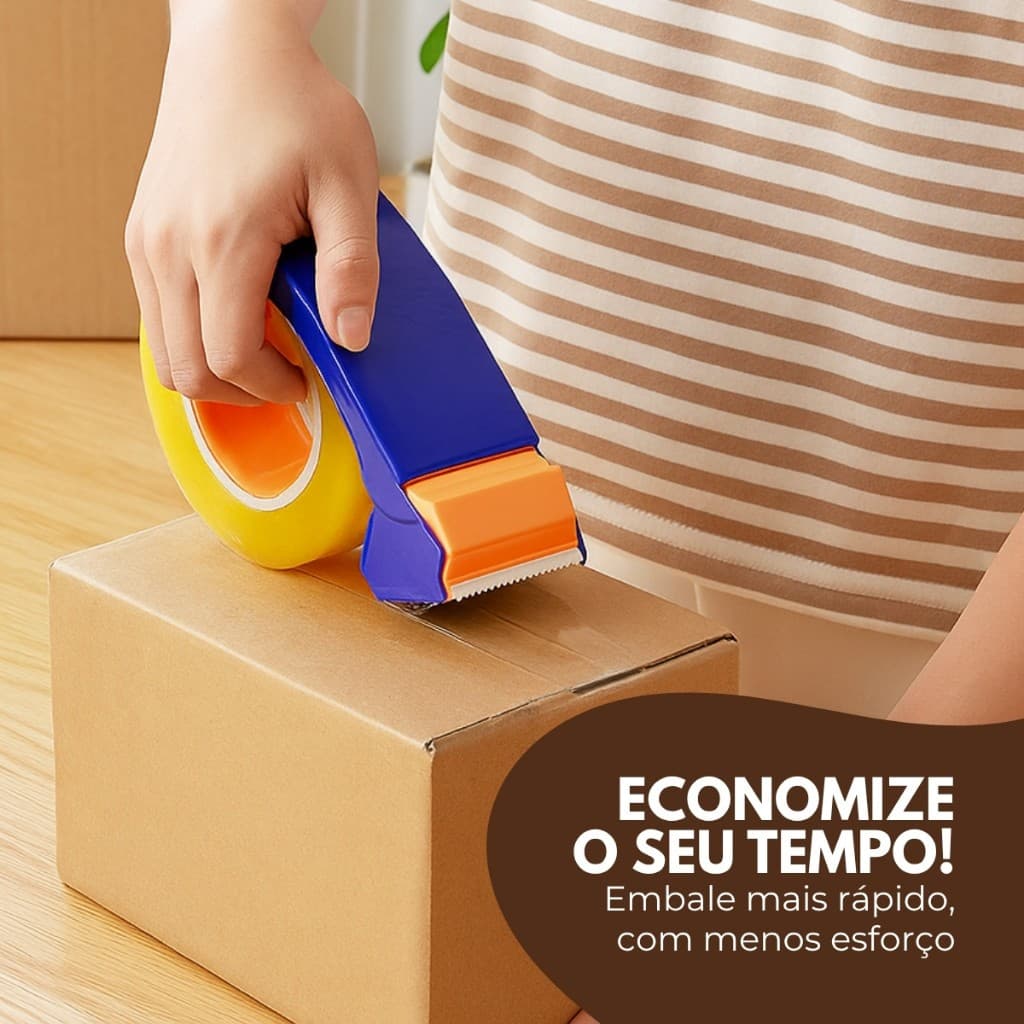 Suporte Aplicador Para Fita Adesiva Durex Larga Caixa 50mm até 500 metros Dispenser