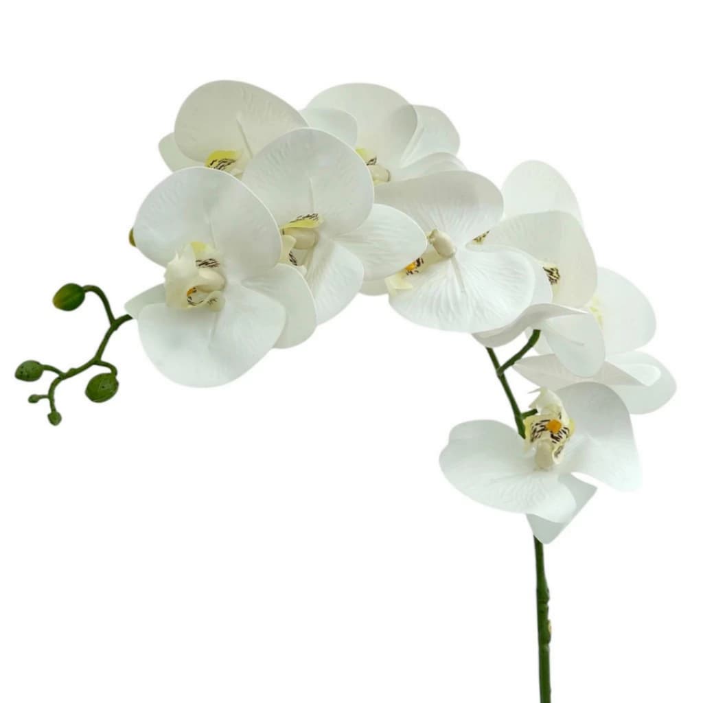 Haste Orquídea Phalaenopolis Grande Toque Real Artificial Siliconada 90cm
