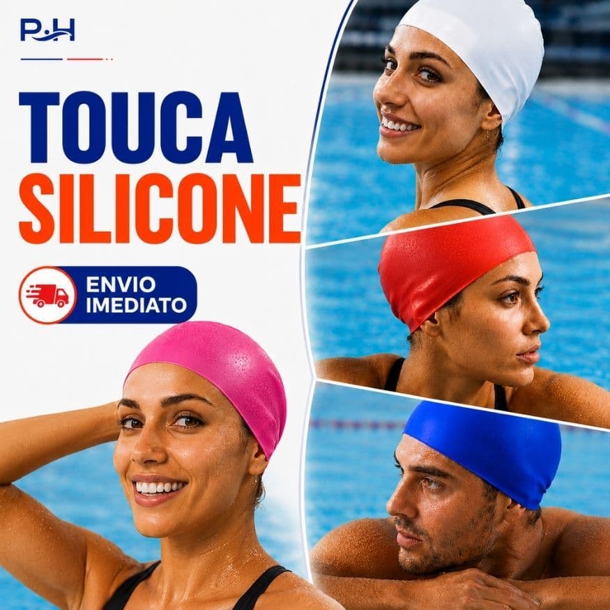 Touca de Natação Premium - Silicone Unissex - Adulto e Juvenil - Hidroginastica - Proteção Cabelo