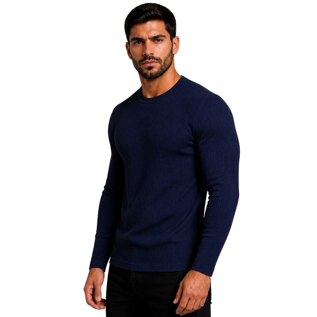 Casaco Cacharréu Blusa Manga Longa Canelada Masculina Casual Estilosa Slim Fit Academia Treino
