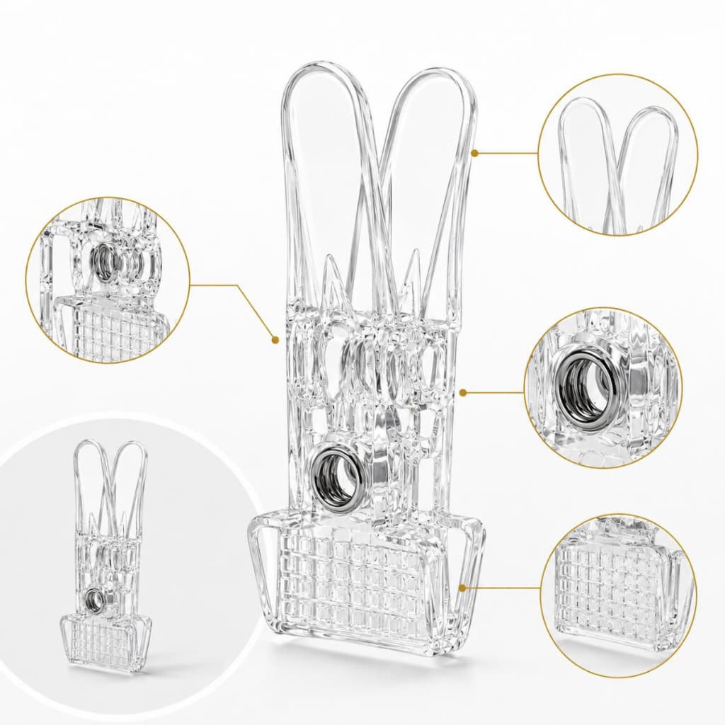 Kit 40 Presilha Acrílica Transparente Clipes para Cabide