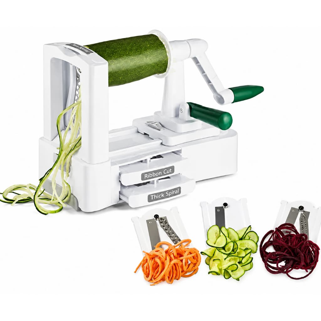 Cortador de Legumes Espiral 3 em 1 Manual Fatiador de Legumes e Vegetais
