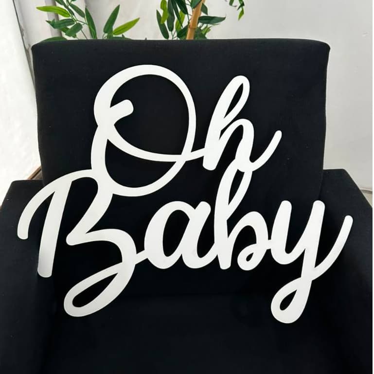Quadro Oh Baby MDF Menino Menina Decoração Charmosa