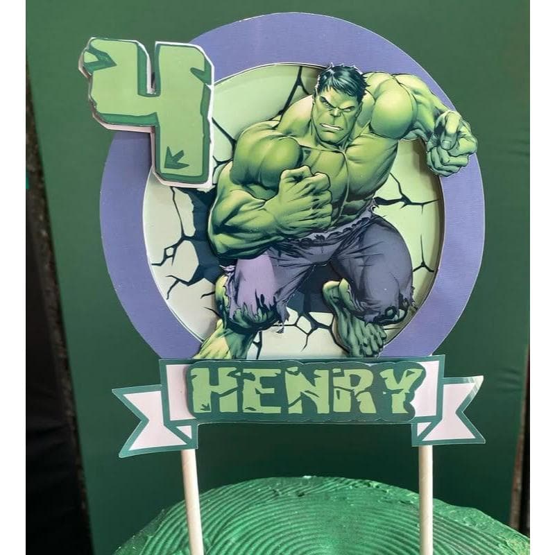 Topo de Bolo Hulk Personalizado