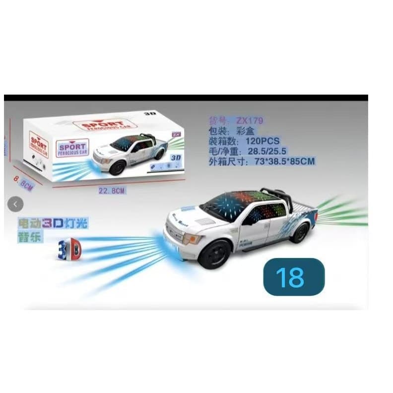 Carrinho   Caminhonete Infantil Menino Bate Volta Som Luz 3d