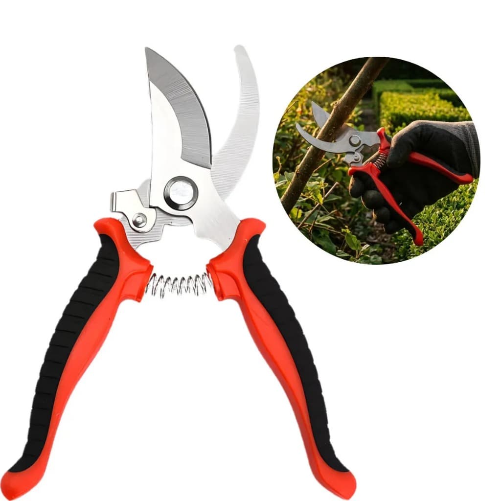 Alicate Tesoura Poda Profissional Aço Inox Corte Galhos Duros Jardim Cabo Confortável Ergonômico