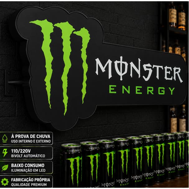 Luminoso LED Energy Decorativo | Letreiro Premium para Barbearia, Adega, Pub e Área Gourmet