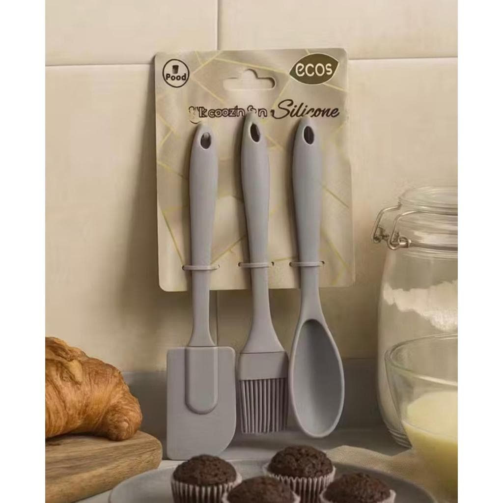 Kit 3 peças utensílios de cozinha silicone - tam P
