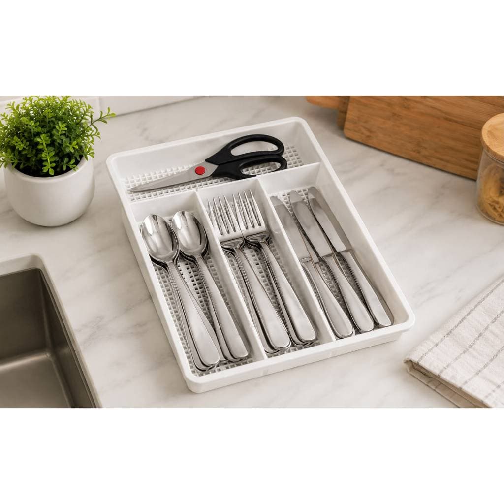 Organizador de Talheres para Gaveta Plástico Porta Talheres Divisória Organizador de Cozinha Premium
