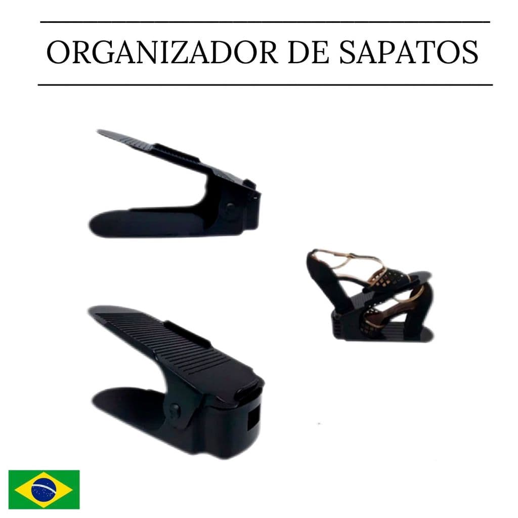 20 Organizadores de Sapato e Tênis - Preto com Regulagem