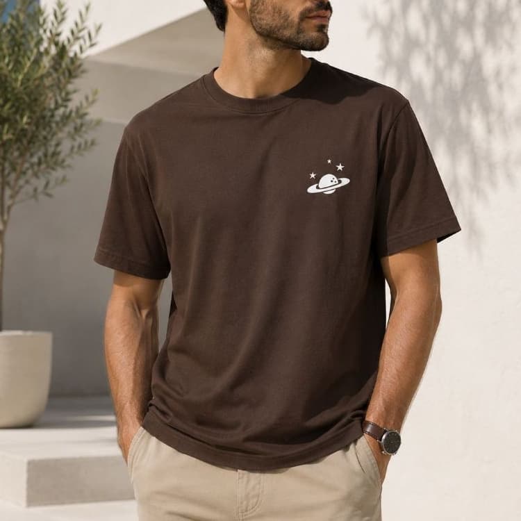 Camiseta Masculina  Streetwear Saturno Estilosa Versátil