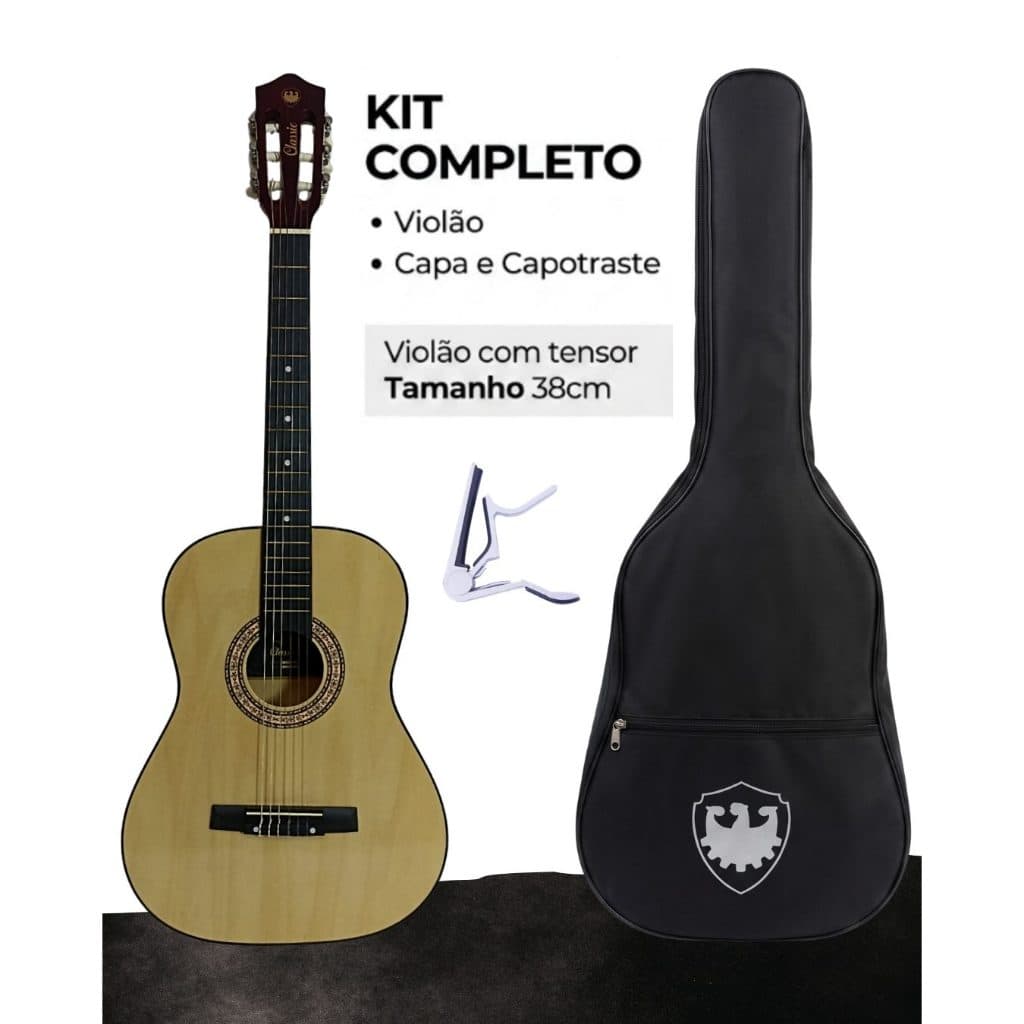 Violão Single Acústico Basswood com Tensor e Capa  38cm Nylon Jahnke