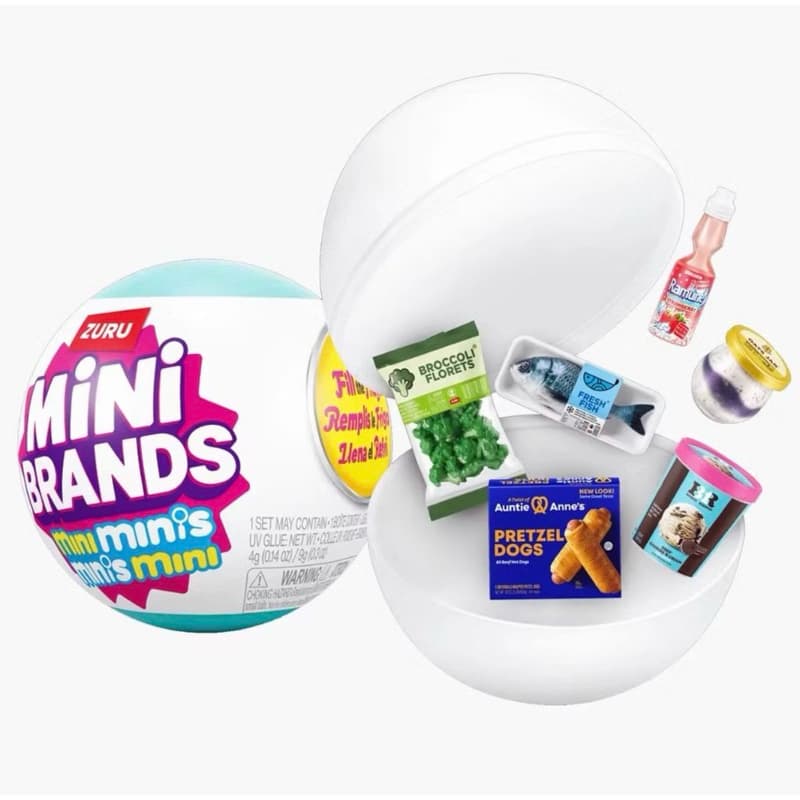 Mini Brands Bolinha Fill The Fridge Mini Minis Série 1 da ZURU, Brinquedo Colecionável, Pacote Sur presa, Réplica Miniat