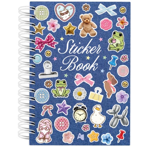 Stickerbook Caderno de Adesivos A5 Jeans Cartelas Sortidas Aleatórias