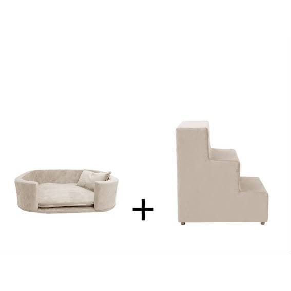Kit para Cachorro Gato Escada + Cama Confortável para Porte Pequeno e Médio- HS ENCANTUS