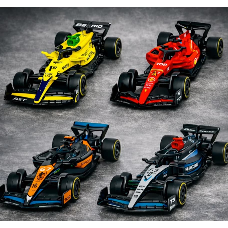 Kit 2 Carrinhos Miniatura Fórmula 1 De Metal F1 1:43 Coleção brinquedos com fricção