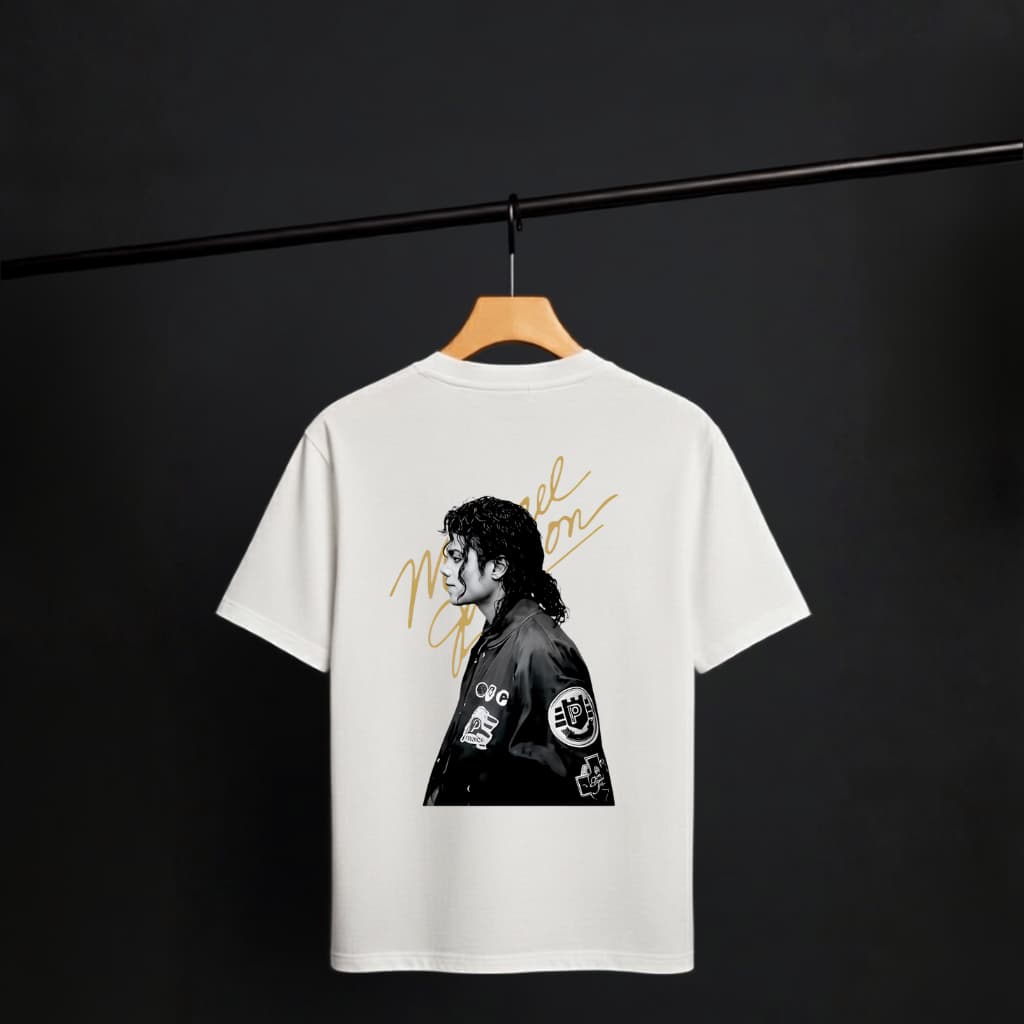 Camiseta Michael Jackson Oversized Unissex Estampa Minimalista Premium Algodão Streetwear