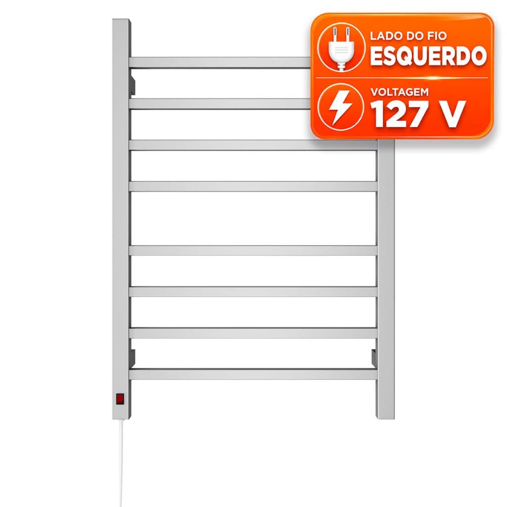 Toalheiro Térmico 2 Toalhas Quadratto Due Cinza 110 Esquerdo
