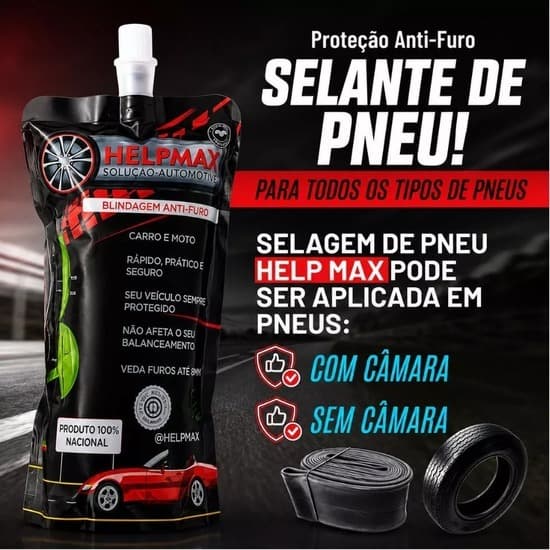 Selante De Pneu Blindagem Anti furo Motocicleta e Carro - C/ Câmara ou Sem