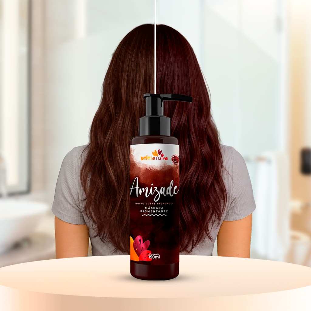 Tonalizante Máscara Pigmentante Ruivo Cobre Profundo Amizade 150ml Sem Amônia Beleza Ruiva