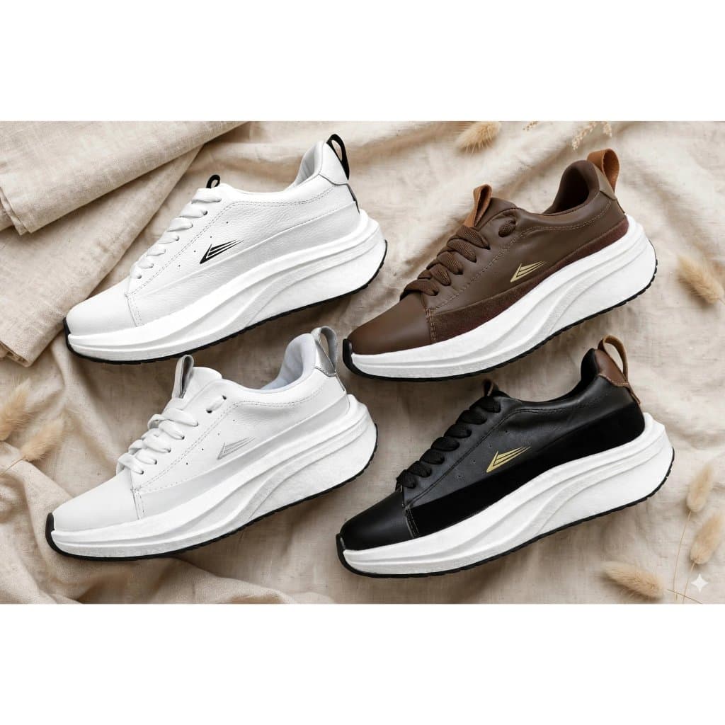 Tênis de Couro Legítimo Fillon Casual Confortável Boost Masculino Feminino