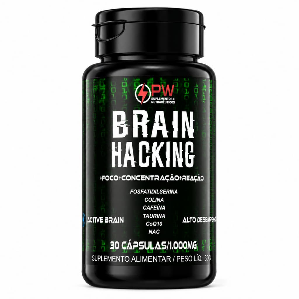 Suplemento Nootrópico Brain Hacking NAC, Fosfatidilserina, Magnésio + Vitaminas e Minerais