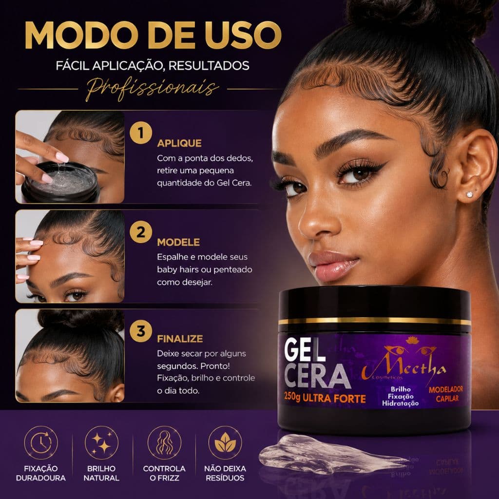 Gel Cera Baby Hair Ultra Fixação 250g