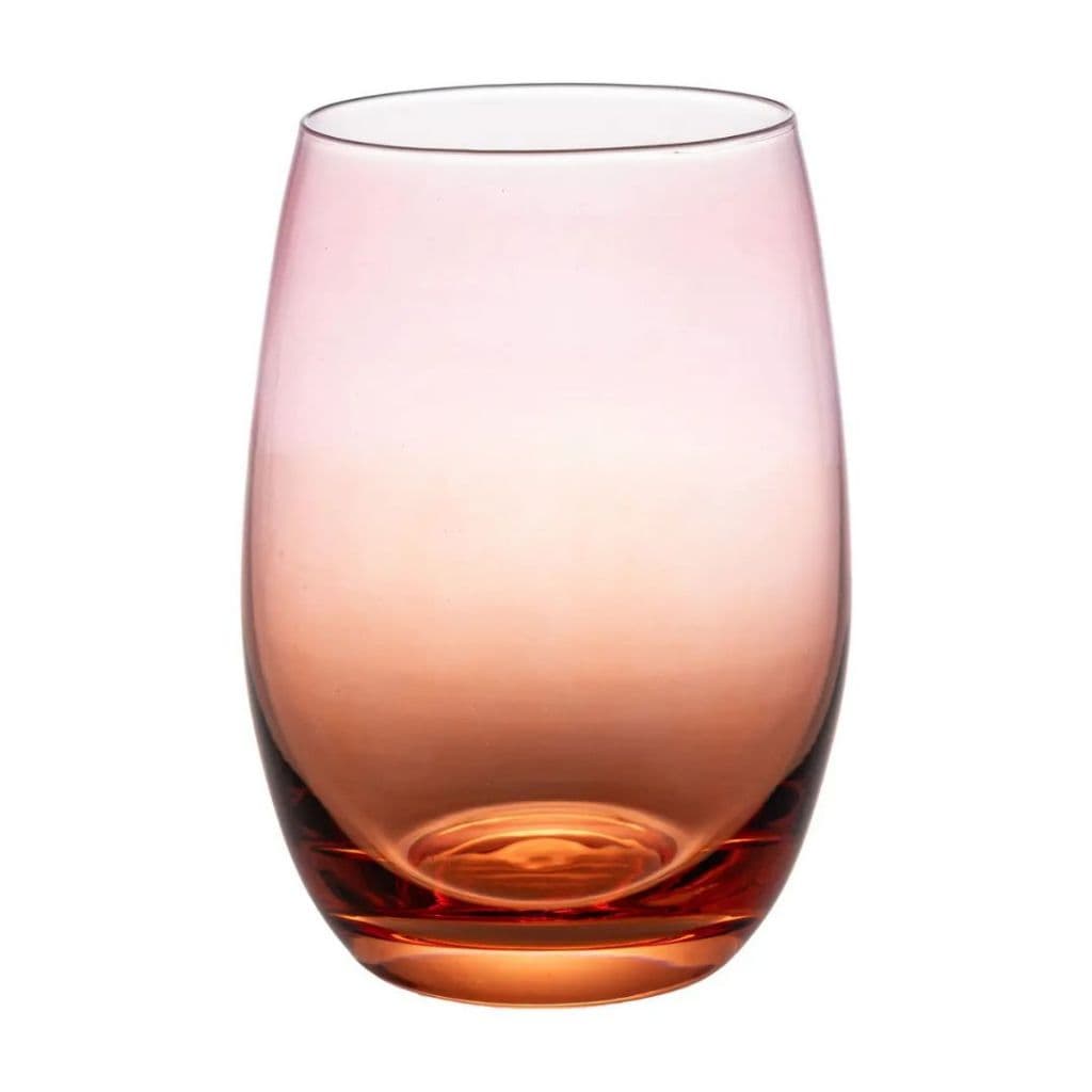 Jogo 4 Copos Canon Vidro 510ml 12cm Laranja/rosa L'hermitage