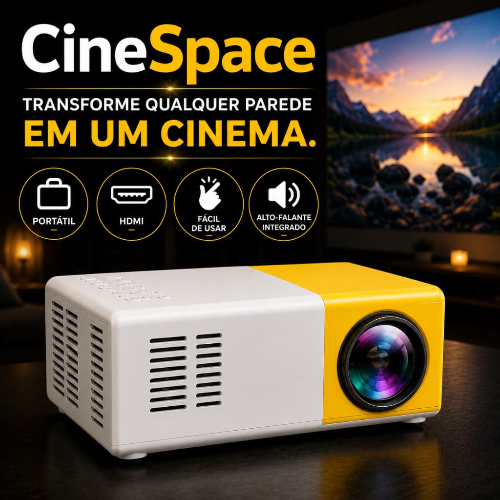 Mini Projetor Portátil LED HDMI USB Compatível 1080p Para Filmes Séries Games Home Cinema
