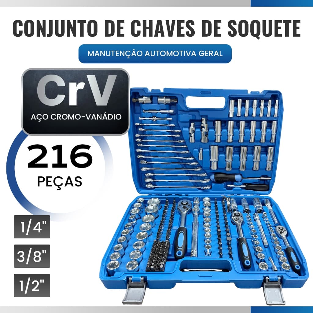 Um Conjunto Completo De Ferramentas Para Reparação De Automóveis (Incluindo Uma Caixa De Ferramentas).