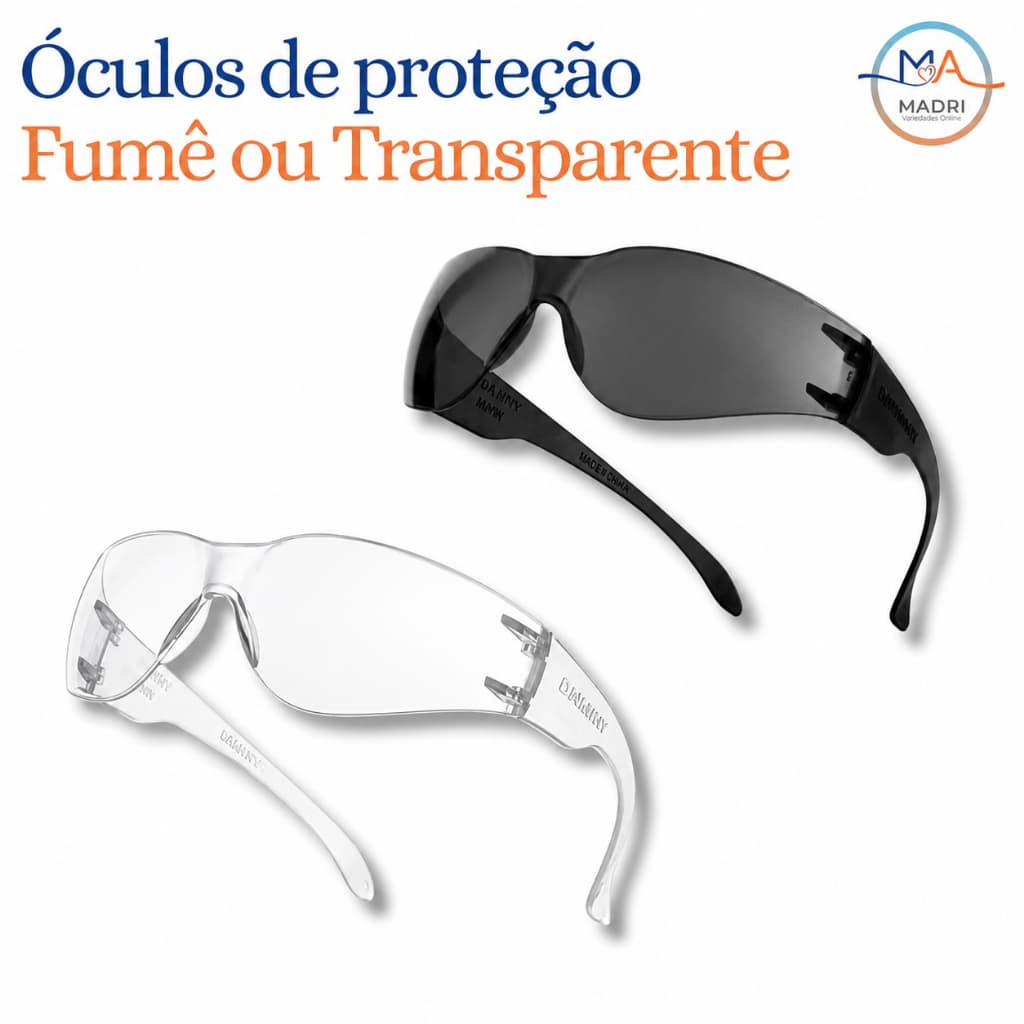 Kit 2 Óculos Proteção Águia | Transparente e Fumê - EPI de Segurança