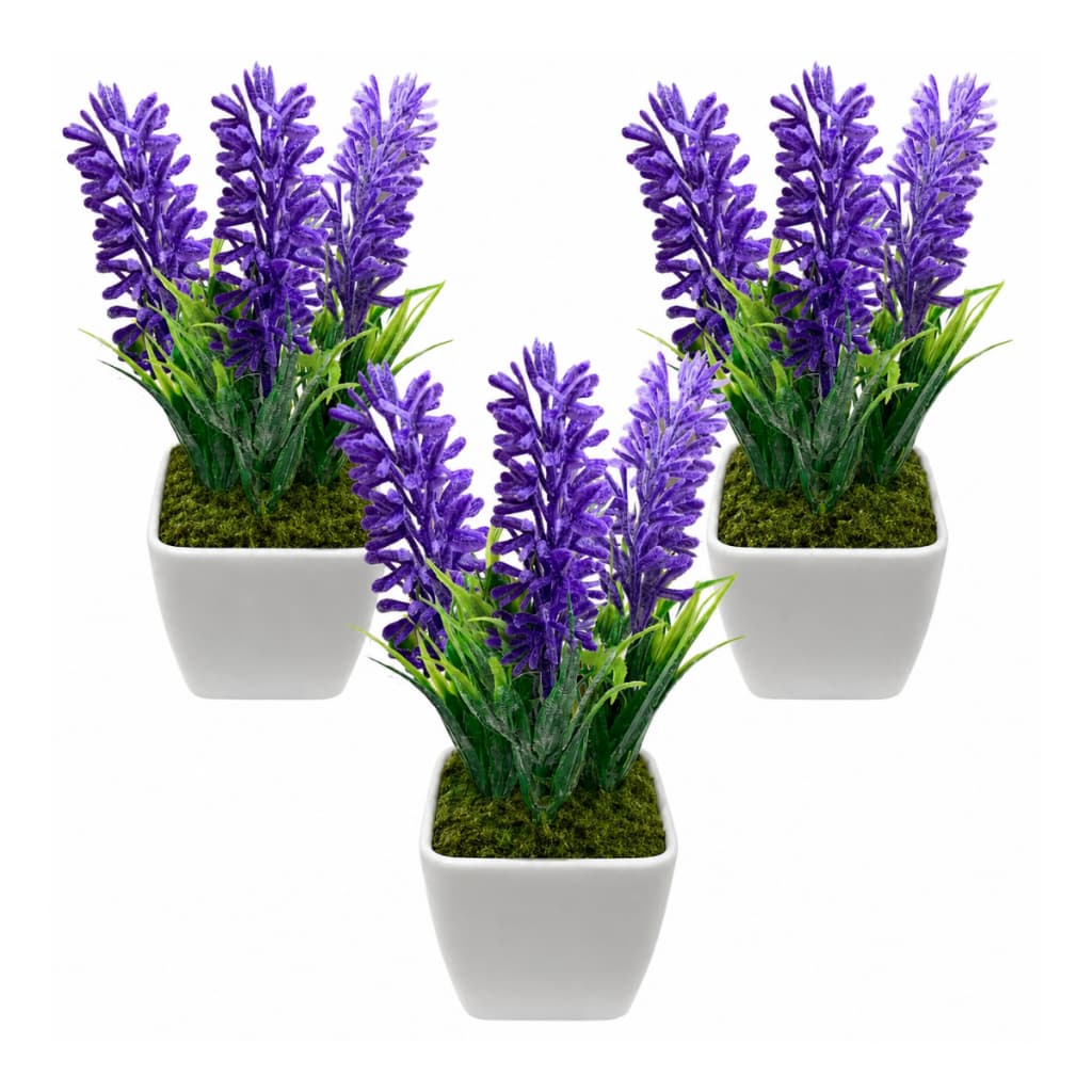 Planta Artificial Arranjo De Lavanda Decoração Kit 3 Flores
