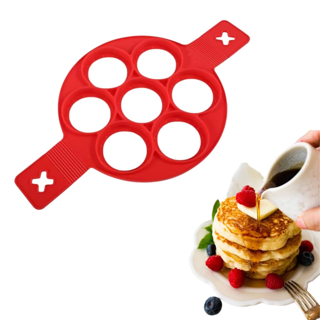 Forma De Silicone Para Panquecas 7 Cavidades Molde para Panqueca Flippers Ovos Omeletes
