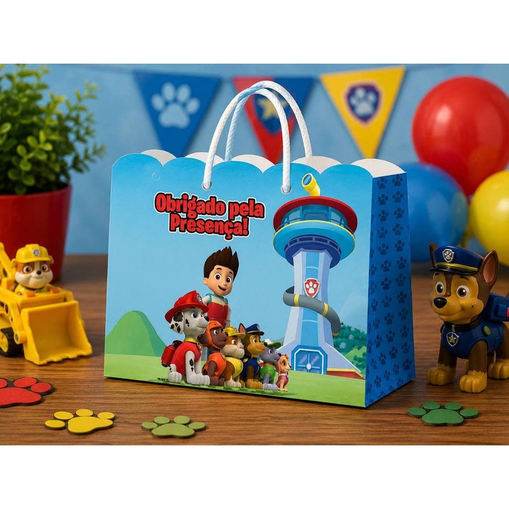 Sacolinha Personalizada Patrulha Canina com Alça | Lembrancinha Festa Infantil
